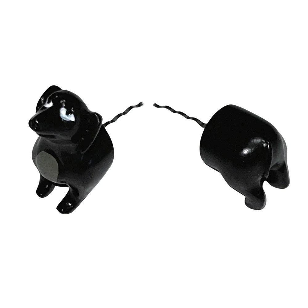 Dachshund Corn Cob Holders 2pc Set‎ Black Wiener Dog Stainless Steel BBQ Tools